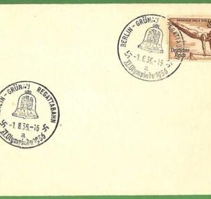 af3718 - GERMANY - POSTAL HISTORY - Postmark - ROWING Canoes OLYMPIC GAMES  1936