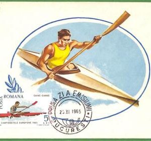 af3778  - ROMANIA - POSTAL HISTORY - MAXIMUM CARD - ROWING Canoes Olympics 1965