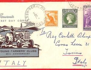 aa3732  - AUSTRALIA - POSTAL HISTORY - FDC Cover to ITALY  1957  Farmer's Clubs