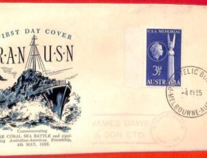 aa3726 - AUSTRALIA - POSTAL HISTORY - FDC Cover  1955 USA Memorial Sea Battle