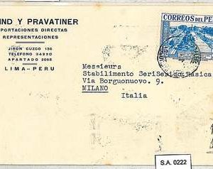 PERU - POSTAL HISTORY  -  COVER to ITALY - 1938