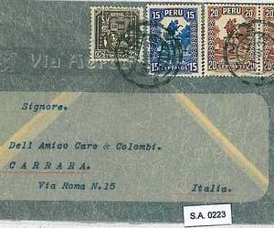 PERU - POSTAL HISTORY  -  AIRMAIL COVER to MASSA CARRARA - ITALY - 1933