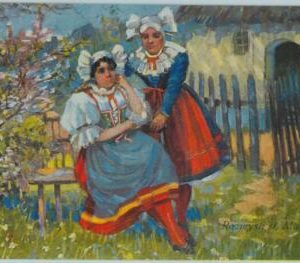 98450 - VINTAGE  ILLUSTRATED  POSTCARD - Czechoslovakia -  Costumes