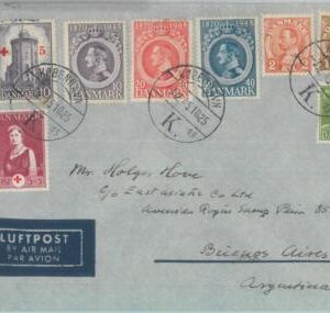 81891 - DENMARK  - Postal History -  COVER to ARGENTINA 1945 - Red Cross