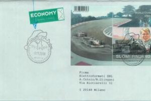84726 - FINLAND - Postal History - S/Sheet F1 Formula 1 on COVER - ARCTIC Santa