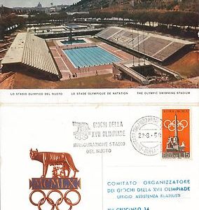 56512 -  OLYMPICS GAMES: SWIMMING - ITALY - POSTAL HISTORY: DOUBLE POSTCARD 1959