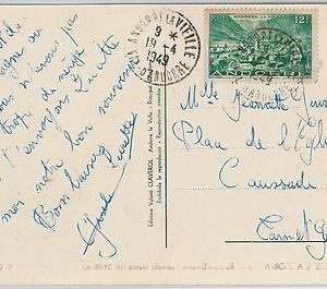 ANDORRA -  POSTAL HISTORY - POSTCARD to FRANCE  - 1949