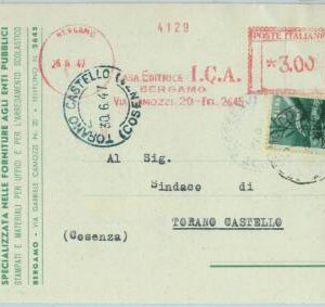 90438  - ITALY - POSTAL HISTORY - Red ADVERTISING Postmak: PRINTING PRESS  1947