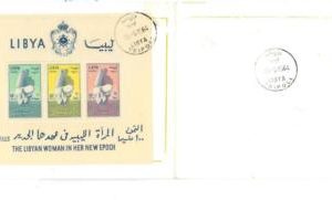 aa3199 - LIBYA - POSTAL HISTORY - Official BOOKLET w/ FDC POSTMARK - Moths 1964