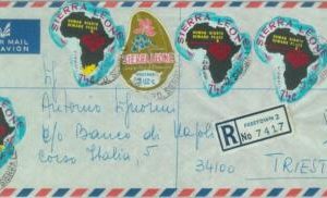 83820 - Sierra Leone - Self-Adhesive stamps on COVER 1969 minerals DIAMONDS maps