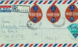 83825 - Sierra Leone - Self-Adhesive stamps on COVER 1972 minerals DIAMONDS food