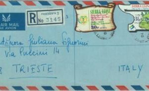 83828 - Sierra Leone - Self-Adhesive stamps on COVER 1970 minerals DIAMONDS boat