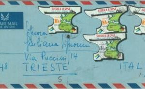83829 - Sierra Leone - Self-Adhesive stamps on COVER 1970 minerals DIAMONDS boat