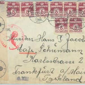 66656 - DENMARK - Postal History - COVER to GERMANY 1942 - German CENSOR BAND