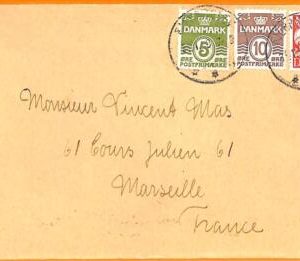 99117 - DENMARK - POSTAL HISTORY  - COVER to FRANCE  1938