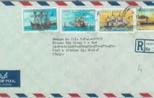 84441 - SIERRA LEONE - Postal History - Registered COVER 1985 - BOATS ships