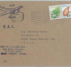 82613 -  Kenya - POSTAL HISTORY  -  Airmail COVER to ITALY  - SHELL