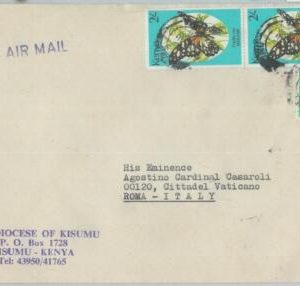 82614 -  Kenya - POSTAL HISTORY -  Airmail COVER to VATICAN CITY  - Butterflies