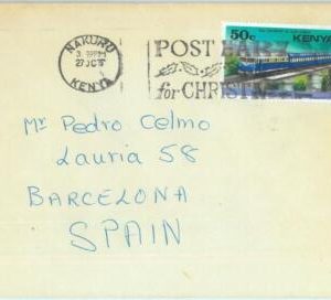86278 - KENYA - POSTAL HISTORY -  Cover to SPAIN  1970's - TRAINS