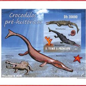 A4470 - SAO TOME & PRINCIPE- ERROR IMPERF Souvenir s: 2010 Prehistoric crocodile