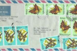 83846 - KENYA -   Cover to FINLAND 1992 - BUTTERFLIES