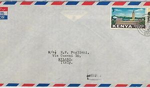 61361  - KENYA  - POSTAL HISTORY -  COVER to ITALY 1956 -  Mountains