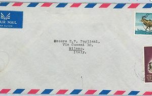 61366  - KENYA  - POSTAL HISTORY -  COVER to ITALY 1967 - FAUNA Animals