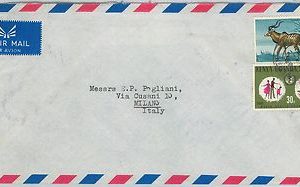 61364  - KENYA  - POSTAL HISTORY -  COVER to ITALY  - FAUNA Animals