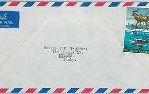 61365  - KENYA  - POSTAL HISTORY - COVER to ITALY  - FAUNA Animals AIRPLANES