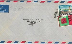 61367  - KENYA  - POSTAL HISTORY -  COVER to ITALY 1966 - FAUNA Animals UNESCO