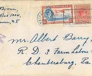 28646 - BAHAMAS - Postal History - Nice postmark on AIRMAIL COVER to USA - Birds