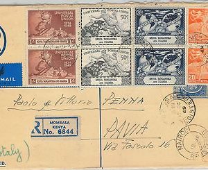 61373 -  British KUT - POSTAL HISTORY: REGISTERED STATIONERY COVER to ITALY 1949