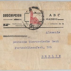58404 -  SPAIN - POSTAL HISTORY: ISABEL 30 cents BISECTADO on NEWSPAPER WRAPPER