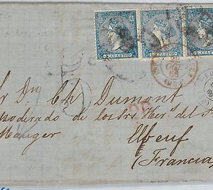 58396 - SPAIN - POSTAL HISTORY: Edifil # 81 ( 3 ) on COVER from PONTEVEDRA 1866