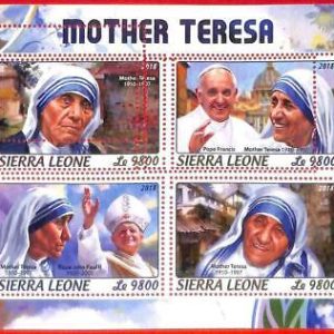 A4683 - SIERRA LEONE - FEHLER MIPERF: 2018, Mutter Theresa, Papst Johannes...