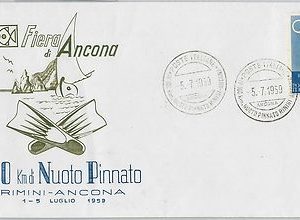 56548 -  SPORTS: SWIMMING - ITALY Ancona -  POSTAL HISTORY: SPECIAL  COVER 1959