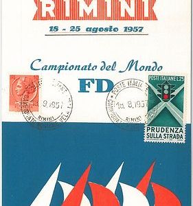 56550 - SPORTS: BOAT RACING  - ITALY  Rimini -  POSTAL HISTORY: POSTCARD  1957