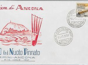 56545 -  SPORTS: SWIMMING - ITALY Ancona -  POSTAL HISTORY: SPECIAL  COVER 1957