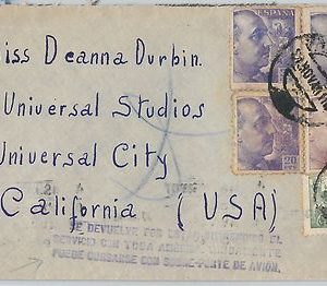 58414  -  SPAIN  - POSTAL HISTORY: COVER with rare AIRMAIL MARCA POSTAL 1940