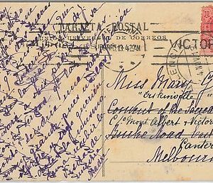58425  -  SPAIN  - POSTAL HISTORY:   POSTCARD to Victoria AUSTRALIA - 1913