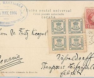 58418  -  SPAIN  - POSTAL HISTORY: MEDALLON  on POSTCARD to GERMANY - 1904