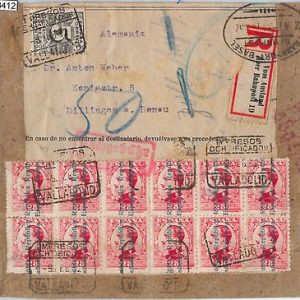 58412 -  SPAIN - POSTAL HISTORY: Edifil # 512 block of 12 on PARCELL COVER  1932