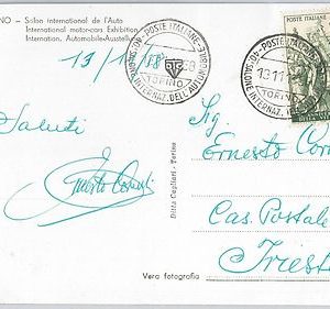 56618 - TRANSPORT: CARS  - ITALY -  POSTAL HISTORY: Postmark on POSTCARD 1958