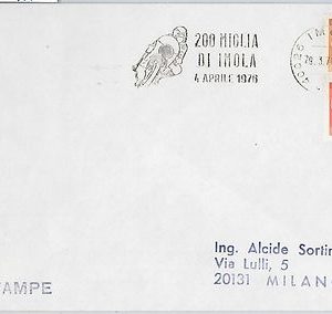 56629 - TRANSPORT: MOTOCYCLING - ITALY -  POSTAL HISTORY: Postmark on COVER 1976