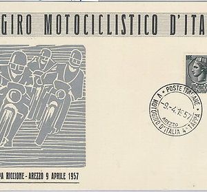 56628 - TRANSPORT: MOTOCYCLING - ITALY -  POSTAL HISTORY: POSTCARD 1957