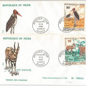 56642 - FAUNA Animals BIRDS -  NIGER -  POSTAL HISTORY: Set of 2 FDC COVER 1977