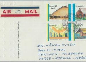 81769 - BRAZIL - POSTAL HISTORY -  FDC COVER to NORWAY  1985  -  ARCHITECTURE