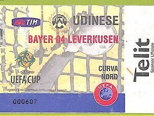 C1579- Vecchio BIGLIETTO PARTITA CALCIO 1999 UDINESE VS BAYER