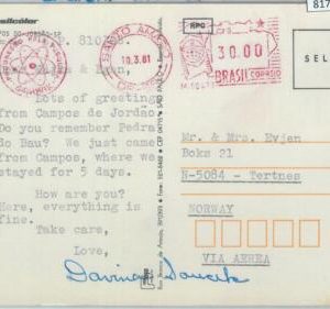 81773 - BRAZIL - POSTAL HISTORY -  Red Mechanical postmark: NUCLEAR ENERGY 1981