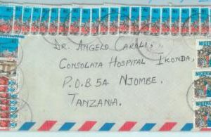 84418 - NIGERIA - POSTAL HISTORY - FANTASTIC FRANKING on cover to  TANZANIA 1993